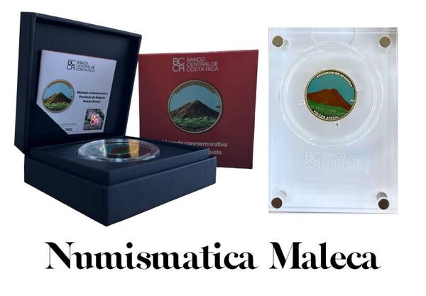 Costa Rica 25 Colones 2023, Provincia Alajuela Set Cajita + Acrilico