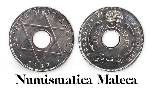 Africa Occidental britanica 1/2 Penique 1947, Km18 Aunc