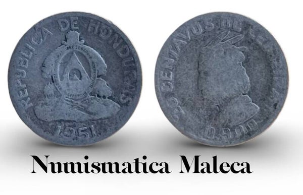 Honduras 20 Centavos 1951, Km73 Plata
