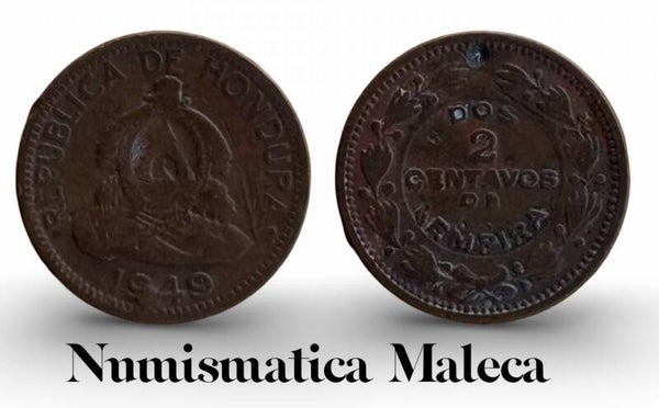 Honduras 2 Centavos 1949, Km78 Circ