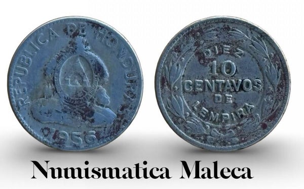 Honduras 10 Centavos 1956, Km76.1 Vf