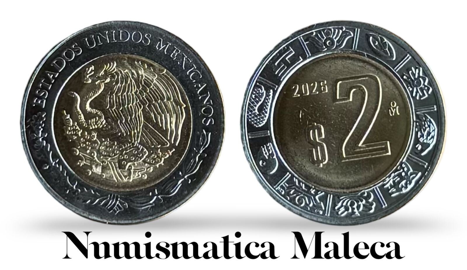 Mexico 2 pesos 2025, Km604 Unc