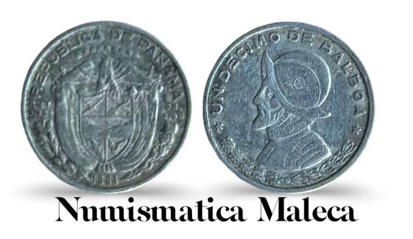 Panama 10 Centesimos 1961, Km24 Plata
