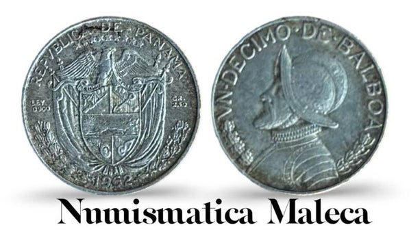 Panama 10 Centsimos 1962, Km10.2 Plata XF