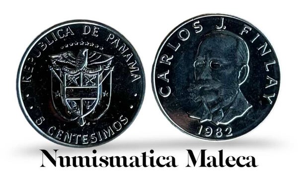 Panama 5 Centesimos 1982, km35.2 Unc