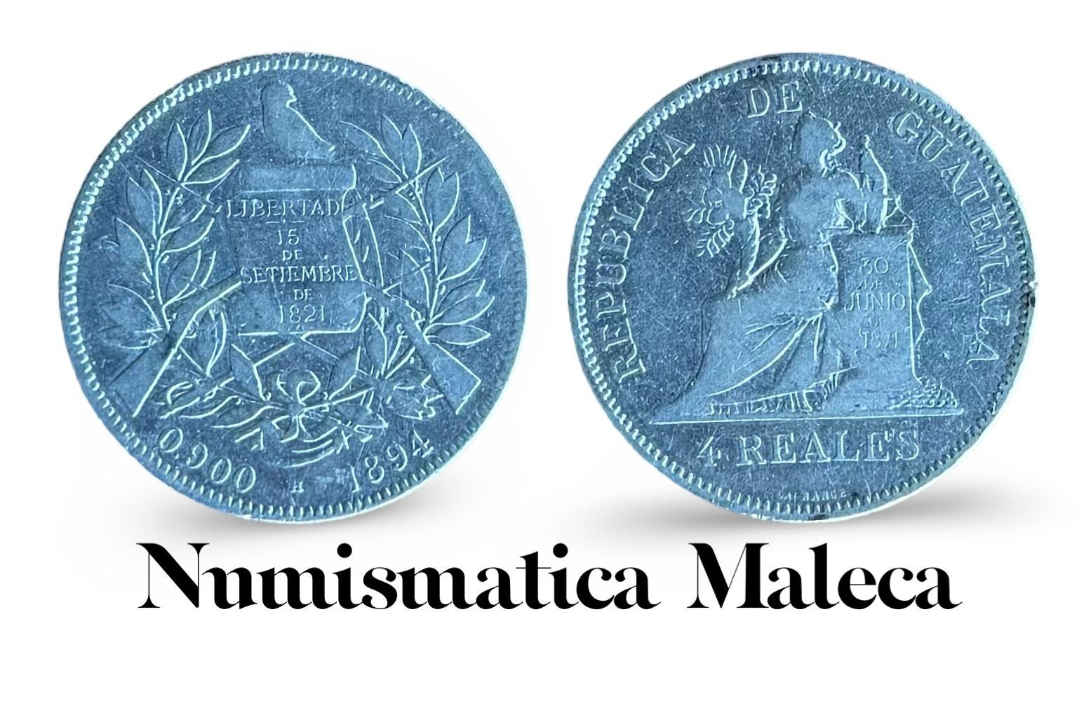 Guatemala 4 Reales 1894, Km168 Plata