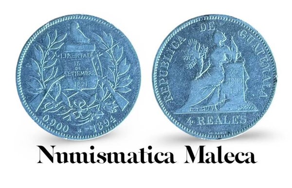 Guatemala 4 Reales 1894, Km168 Plata