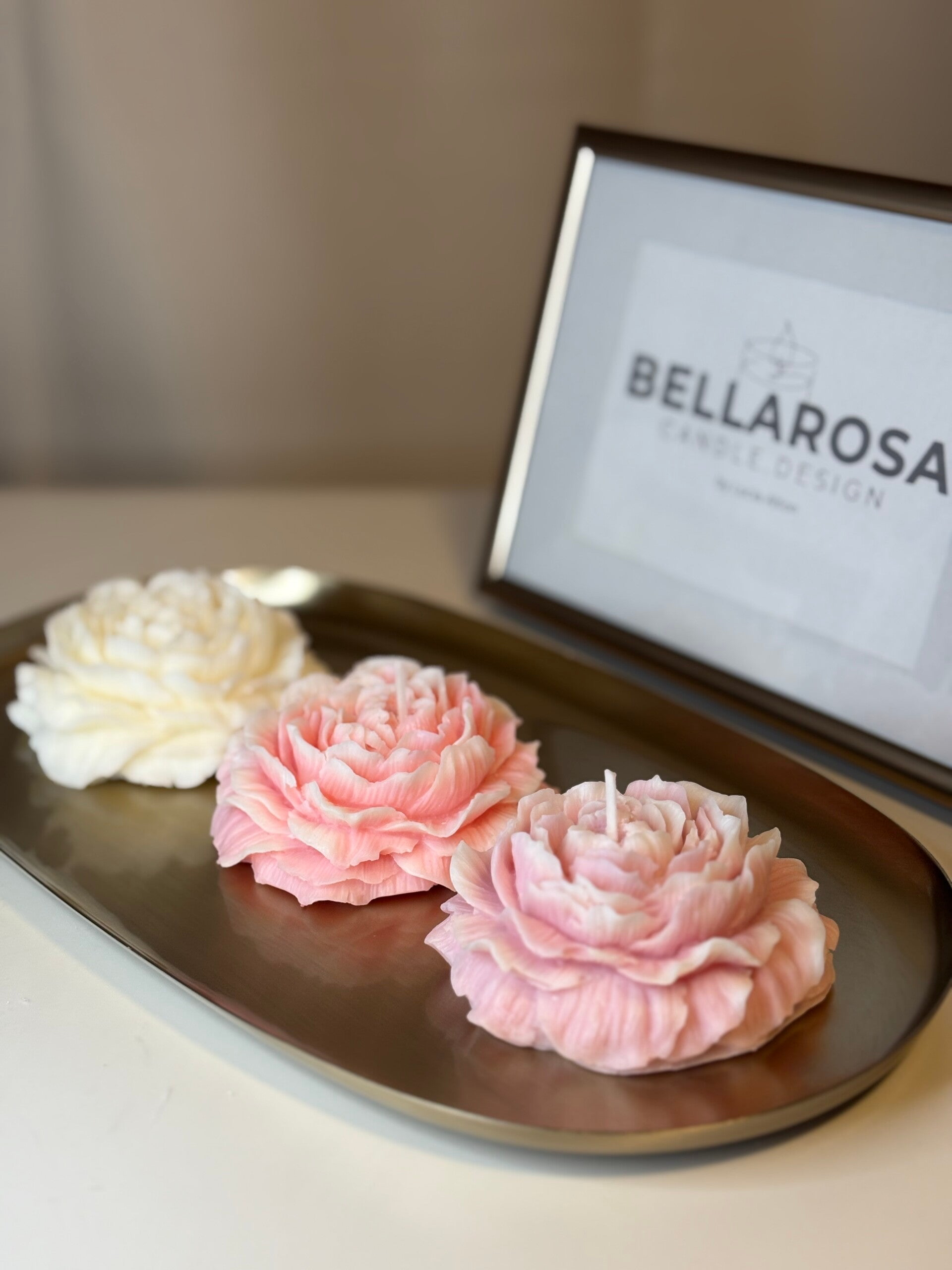 Pfingsrosen Kerze (3 Farben)