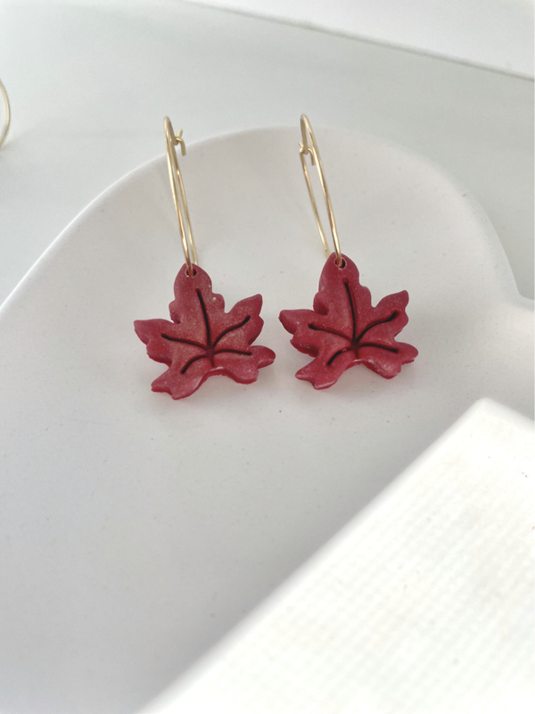 Ahornblatt Creolen (3 Farben)