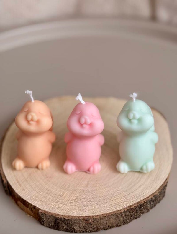 Osterhasen Kerze (4 Farben)