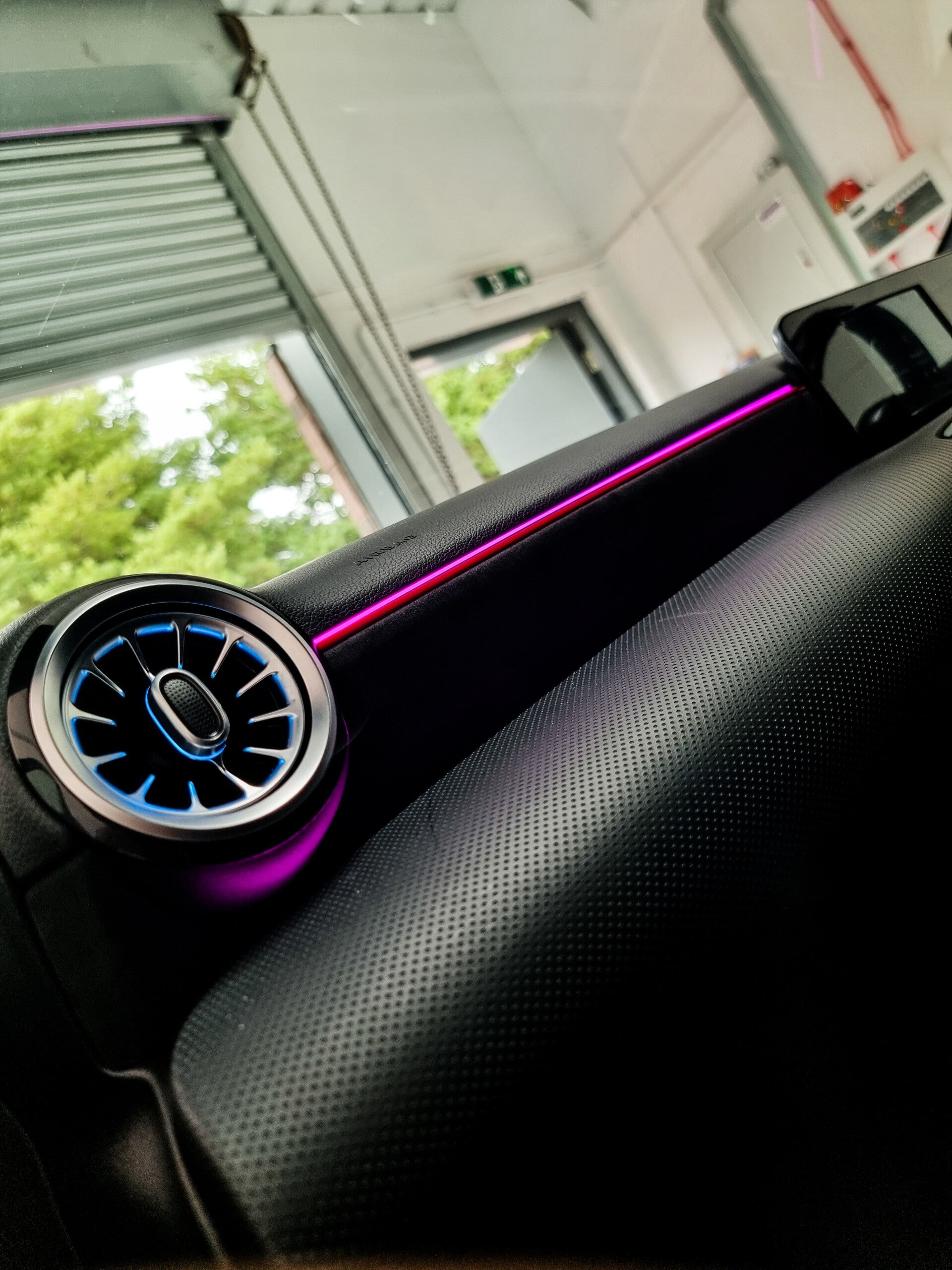 Mercedes interior with custom ambient lighting