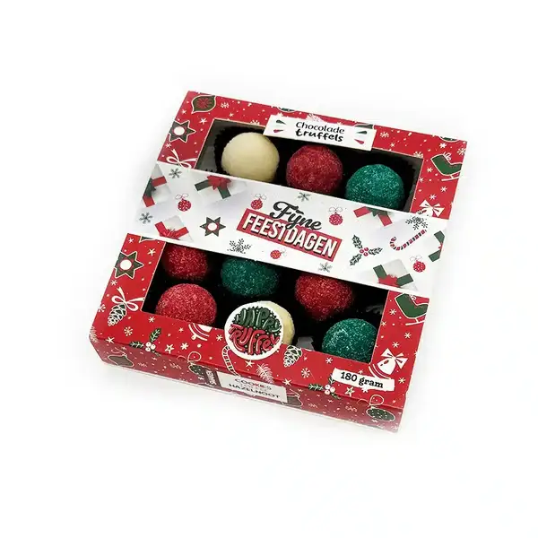 Chocoladetruffels - Fijne feestdagen editie (12 truffels) 200 gram