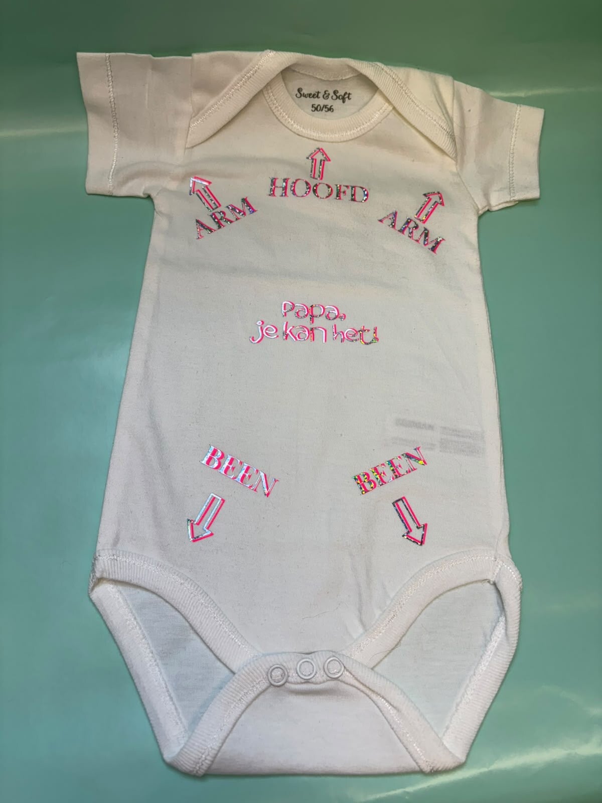 Romper korte mouw - wit maat 56
