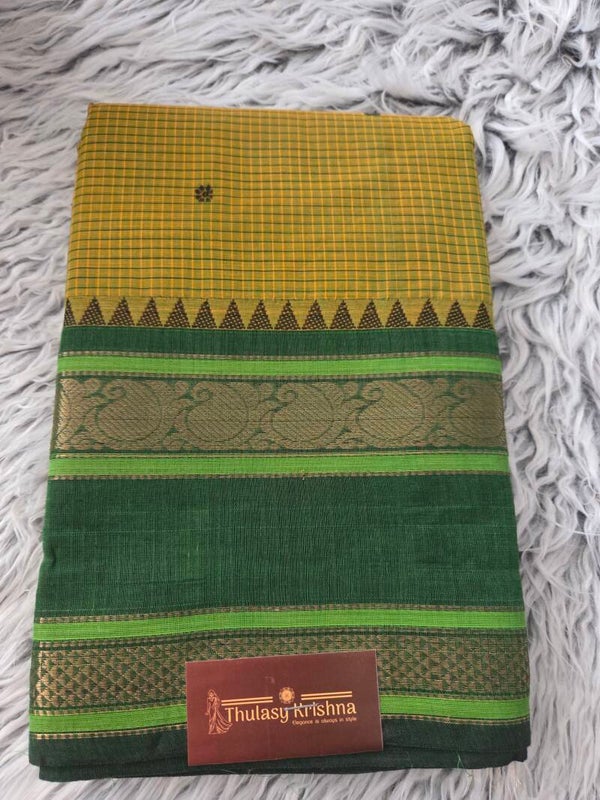 Checked cotton saree
