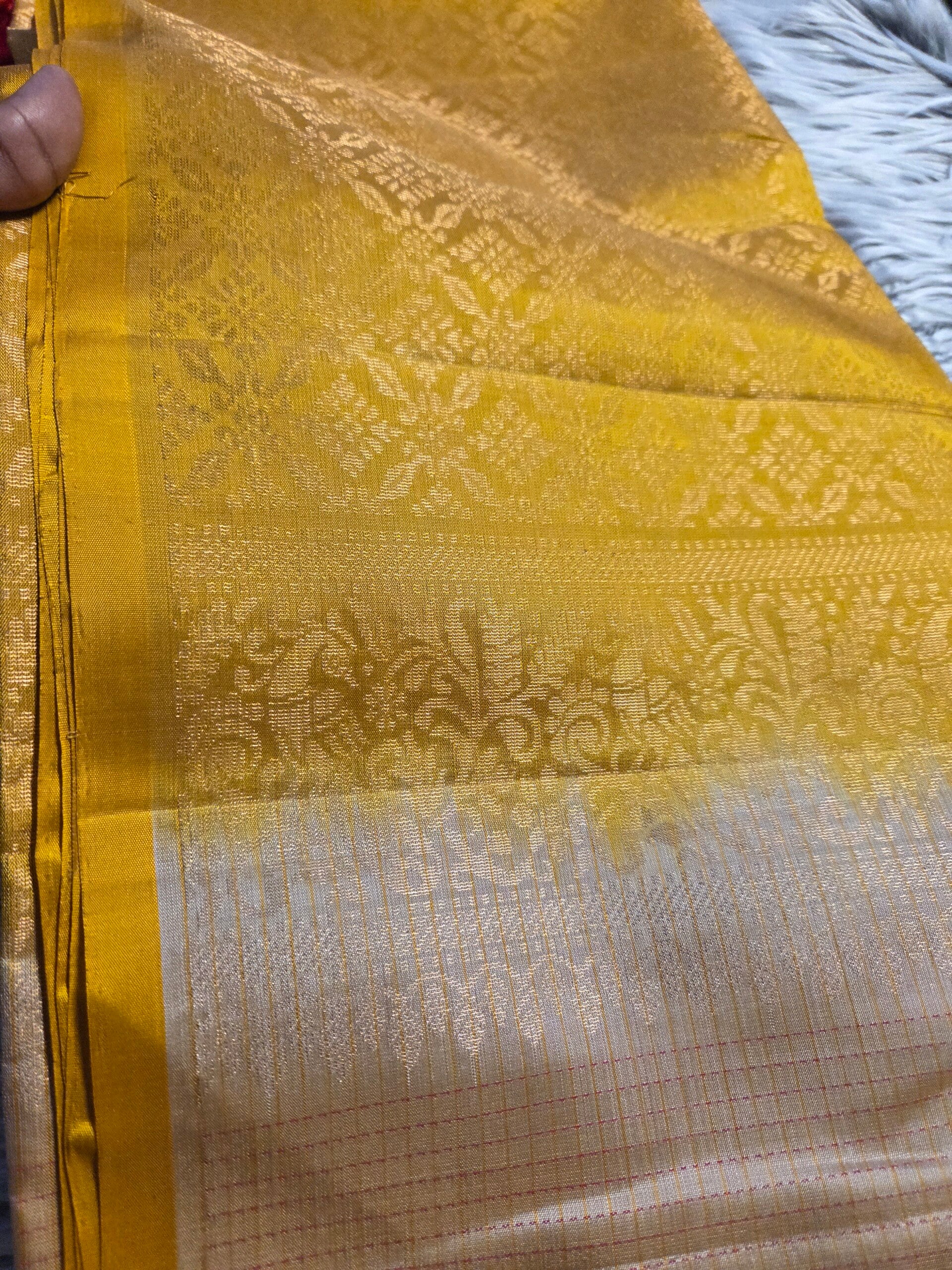 Off white soft silk saree