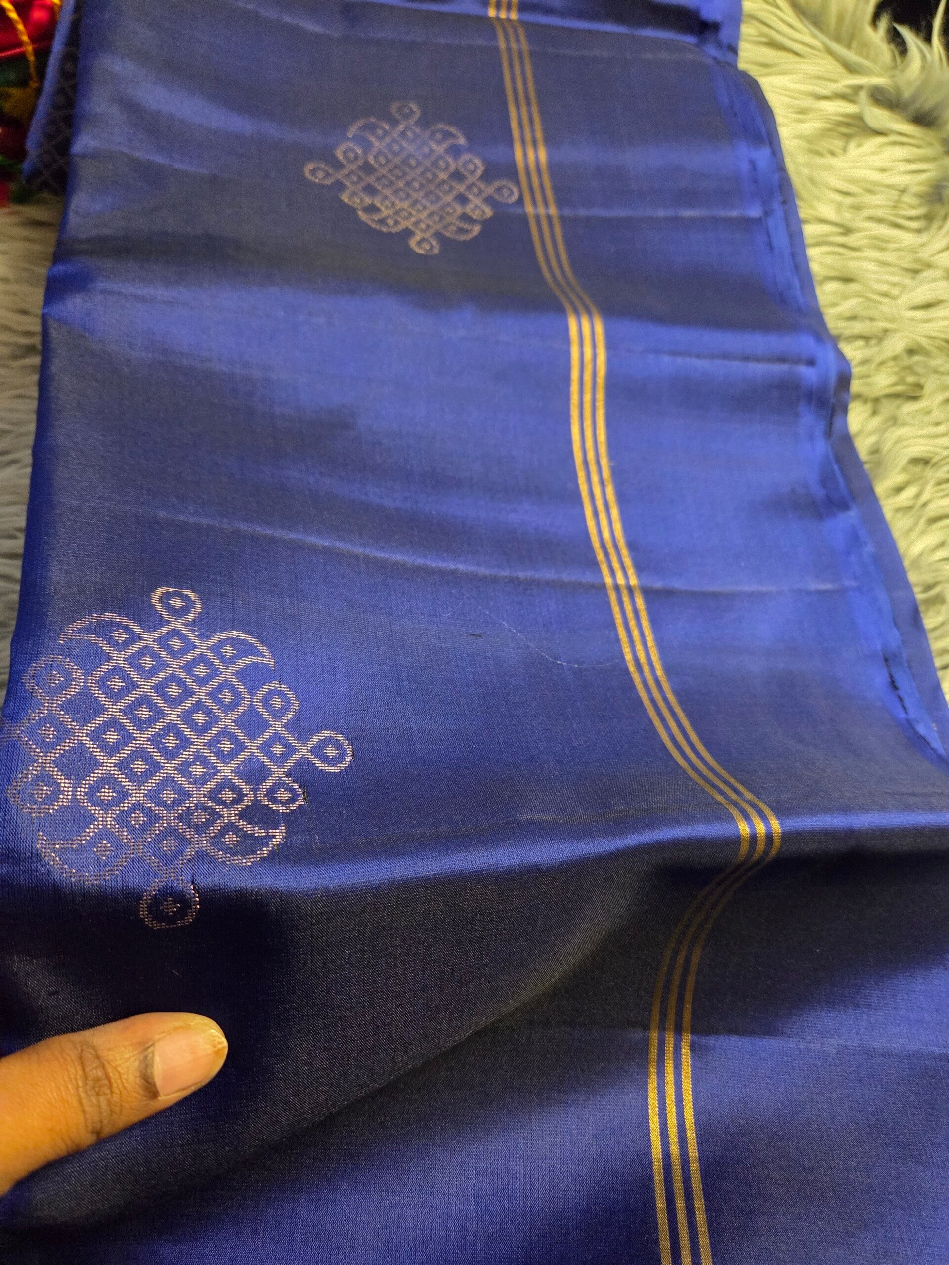 Royal blue soft silk saree