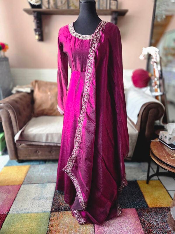 Space silk anarkali set
