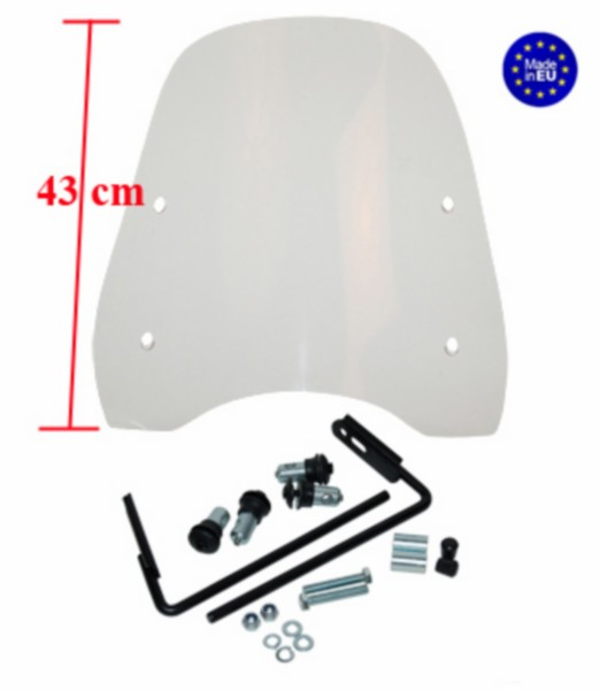 windscherm hoog + bev. set (made in EU) 43 cm bao/ livorno/ roma/ speedy/ v-clic