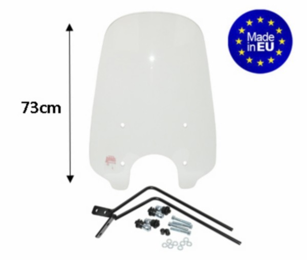 windscherm hoog + bev. set (made in EU) mod. met cover over stuur retro/ tori/ f