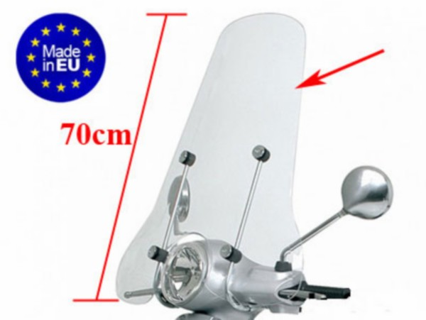 windscherm hoog los (made in EU) voor orig. bev.set vespa lx 70cm