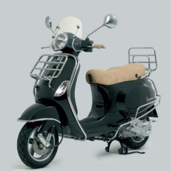 sierbeugel set + bev. set zijscherm lxv/ vespa lx chroom piag orig 602896m 2-del