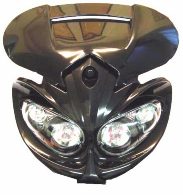 koplamp dubbel + koplampspoiler halogeen special otr/ sm zwart DMP=op=op