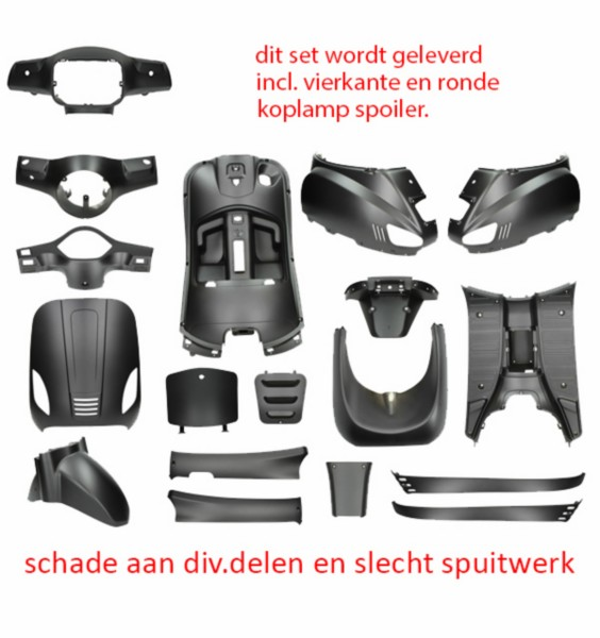 plaatwerkset !!SCHADE!! chi lx/ nap/ roma/ vespelini zwart mat 19-delig