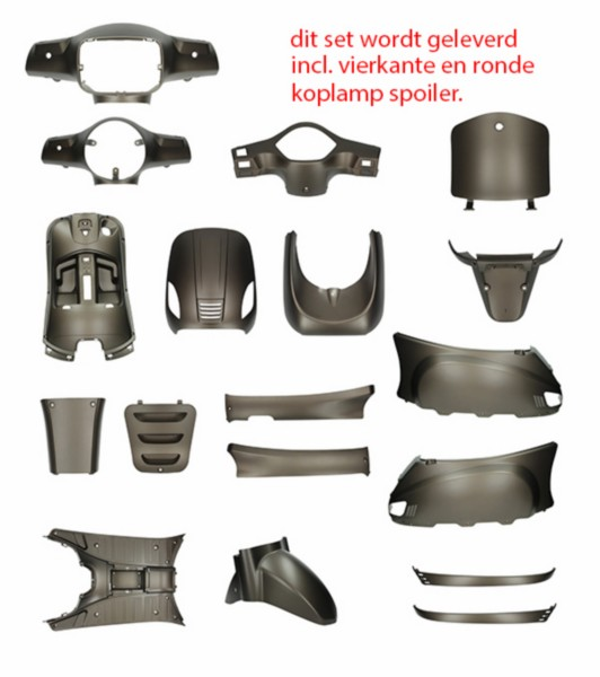 plaatwerkset riva/ vespelini/ vx50agm/ chi lx/ nap grijs mat orig 19-delig