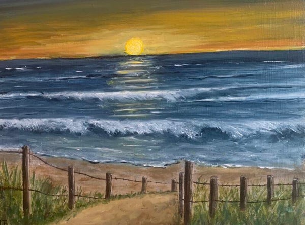 zonsondergang aan zee VERKOCHT