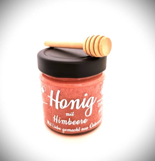 Honig mit Himbeeren