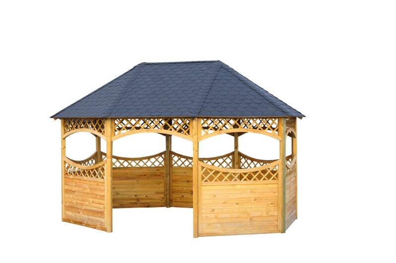 Achtseitiger Holzpavillon für den Garten 345x500x340 cm Anthrazit