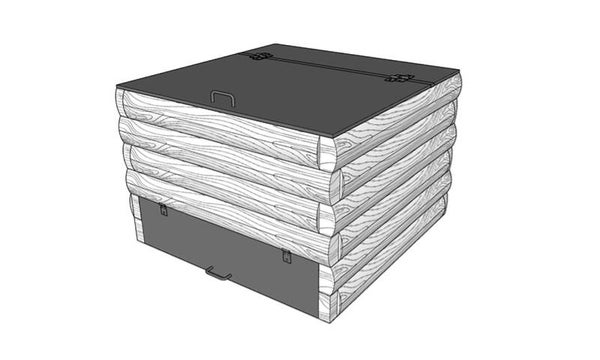 Betonbehälter für die Entsorgung von Gartenabfällen L 128 x B 128 cm roher Beton