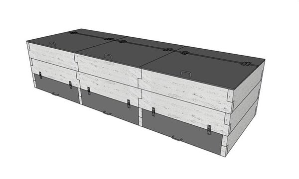 Betonkomposter mit Abdeckung L 342 x B 118 cm Beige