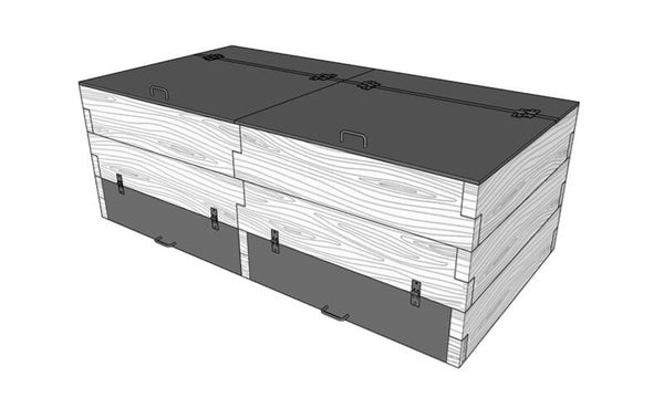 Betonkomposter mit zwei Kammern L 250 x B 128 cm Graphit mit Weiß