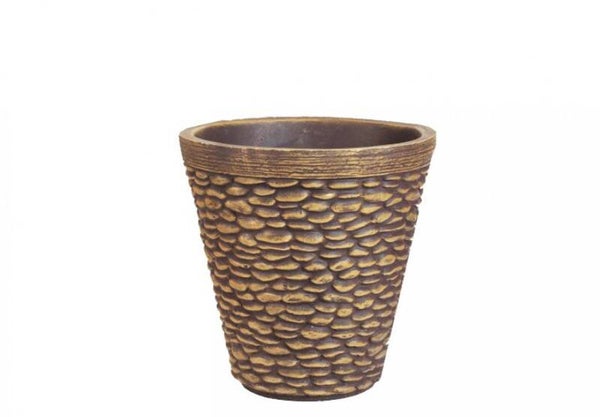 Blumentopf mit geschnitztem Kies