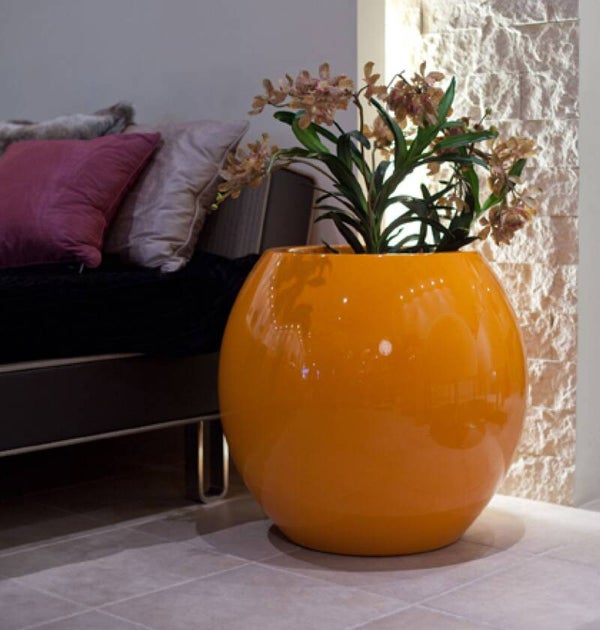 Dekorativer Blumentopf für den Innenbereich mit runder Form H 45 cm