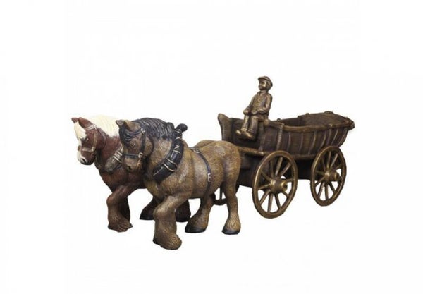 Gartenfigur einer Pferdekutsche