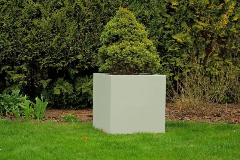 Großer Pflanzkübel Würfel für Garten & Terrasse – Moderner Blumentopf für Außenbereich, stilvolles Pflanzgefäß für Pflanzen & Sträucher