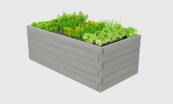 Hochbeet für den Garten L 250 cm x B 128 cm hellgrau