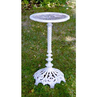 MINI Gartentisch mit Korbfuß – Weiß