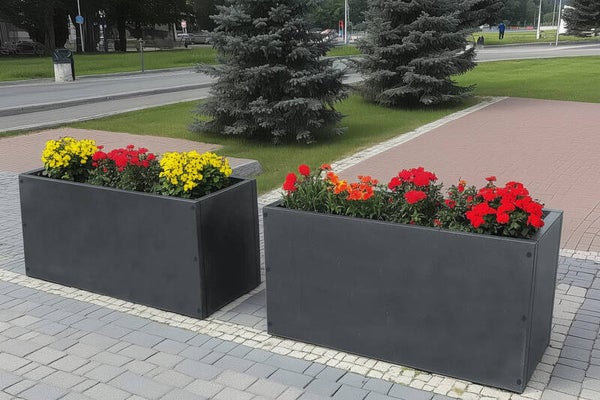 Metall-Pflanzkübel für Parkanlagen Anthrazit