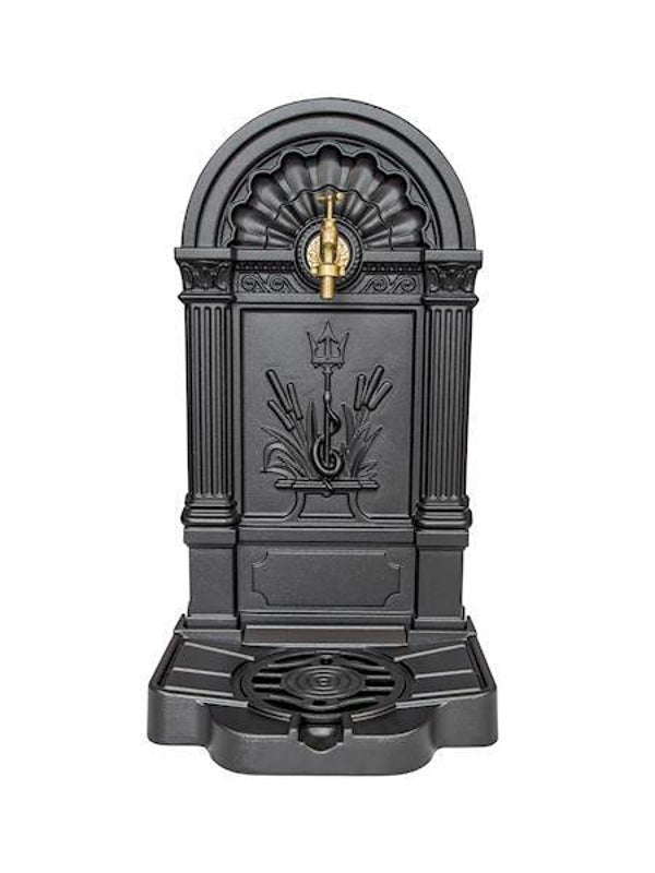 Außenwandbrunnen in Schwarz