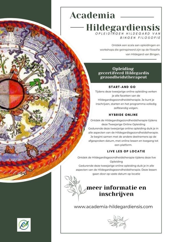 Hybride opleiding gecertifeerd Hildegardisgezondheidstherapeut (naturopaat)zaterdagreeks