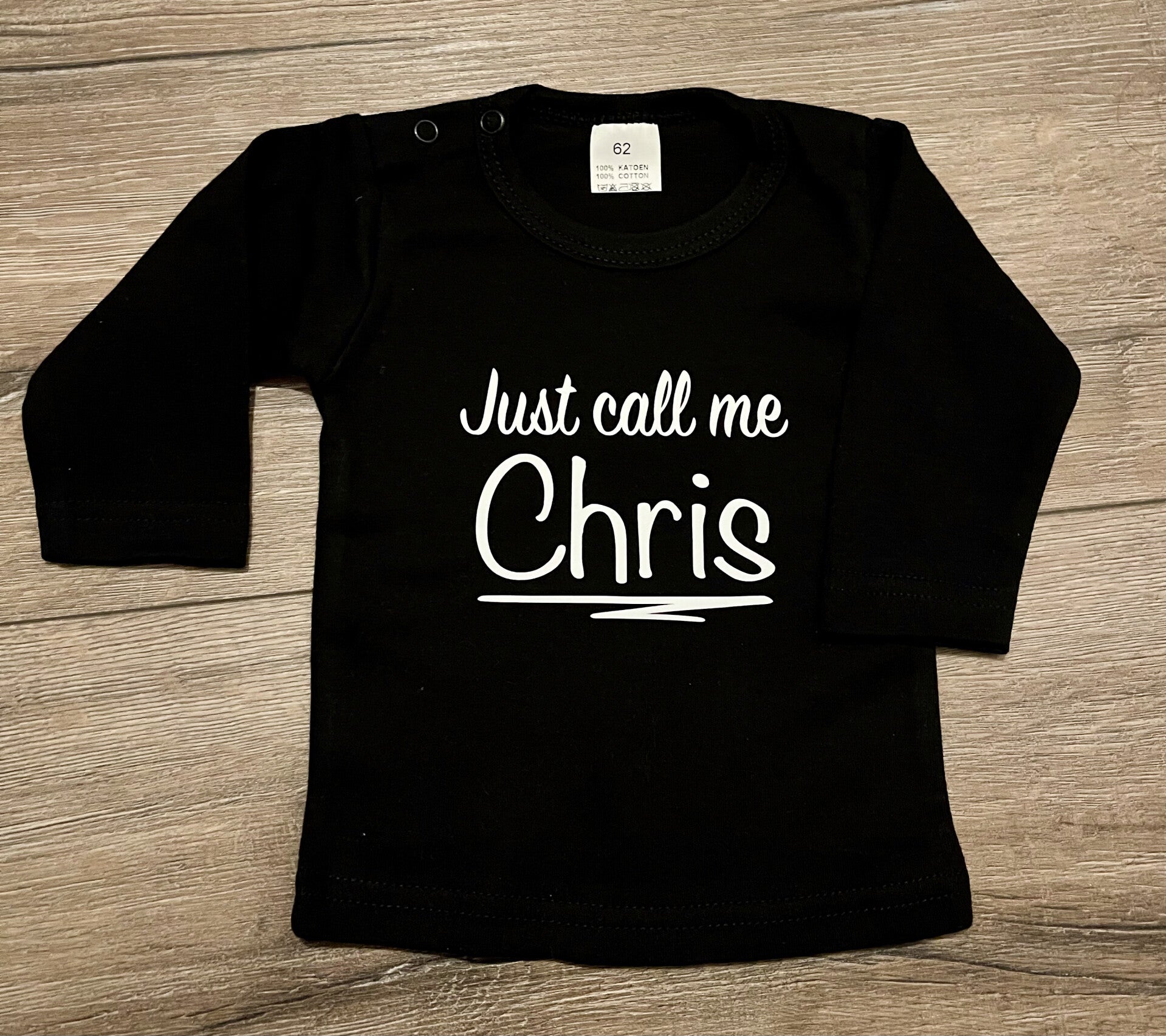 Kinder textiel bedrukt t shirt met naam 