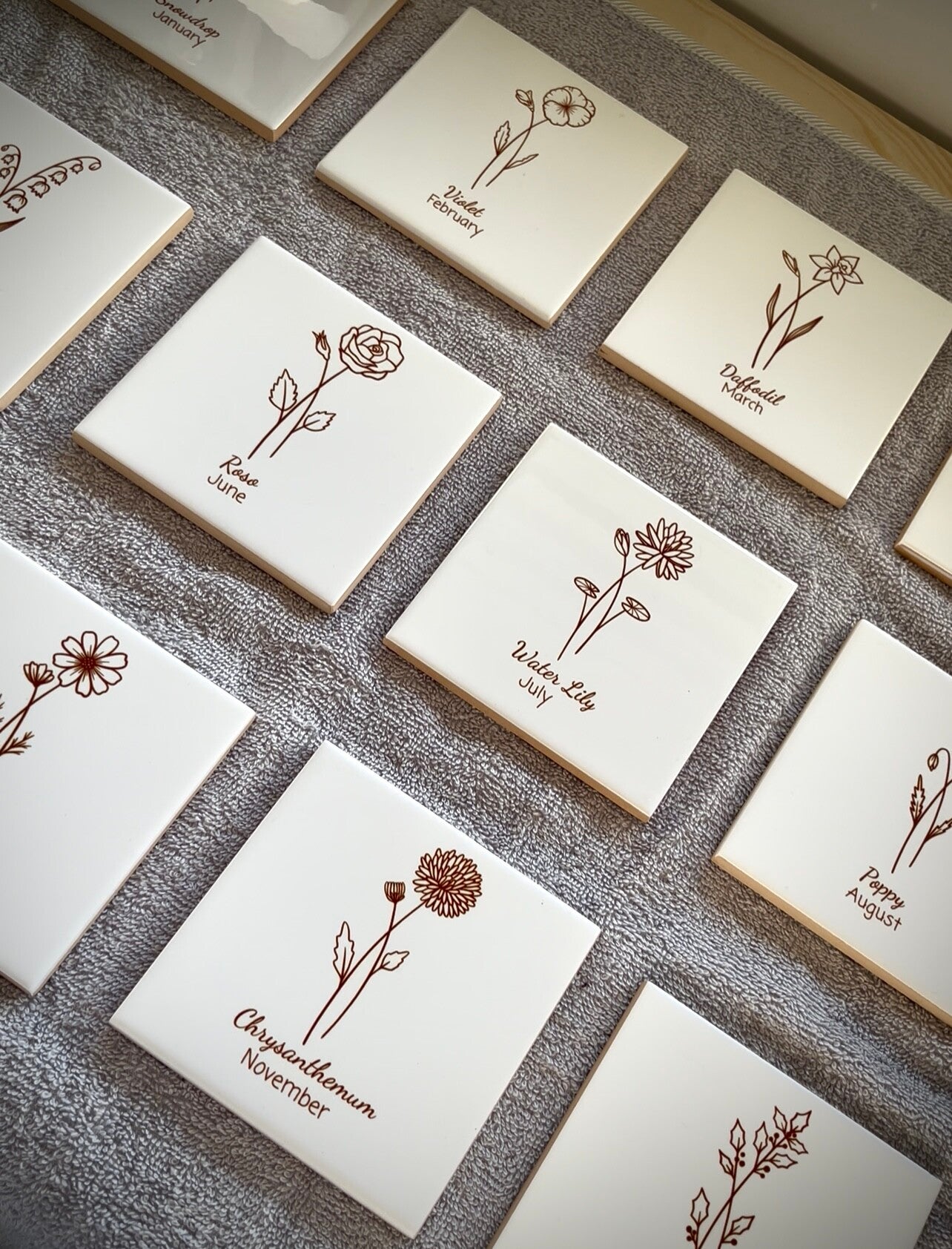Geboortebloem tegeltje geboortemaand