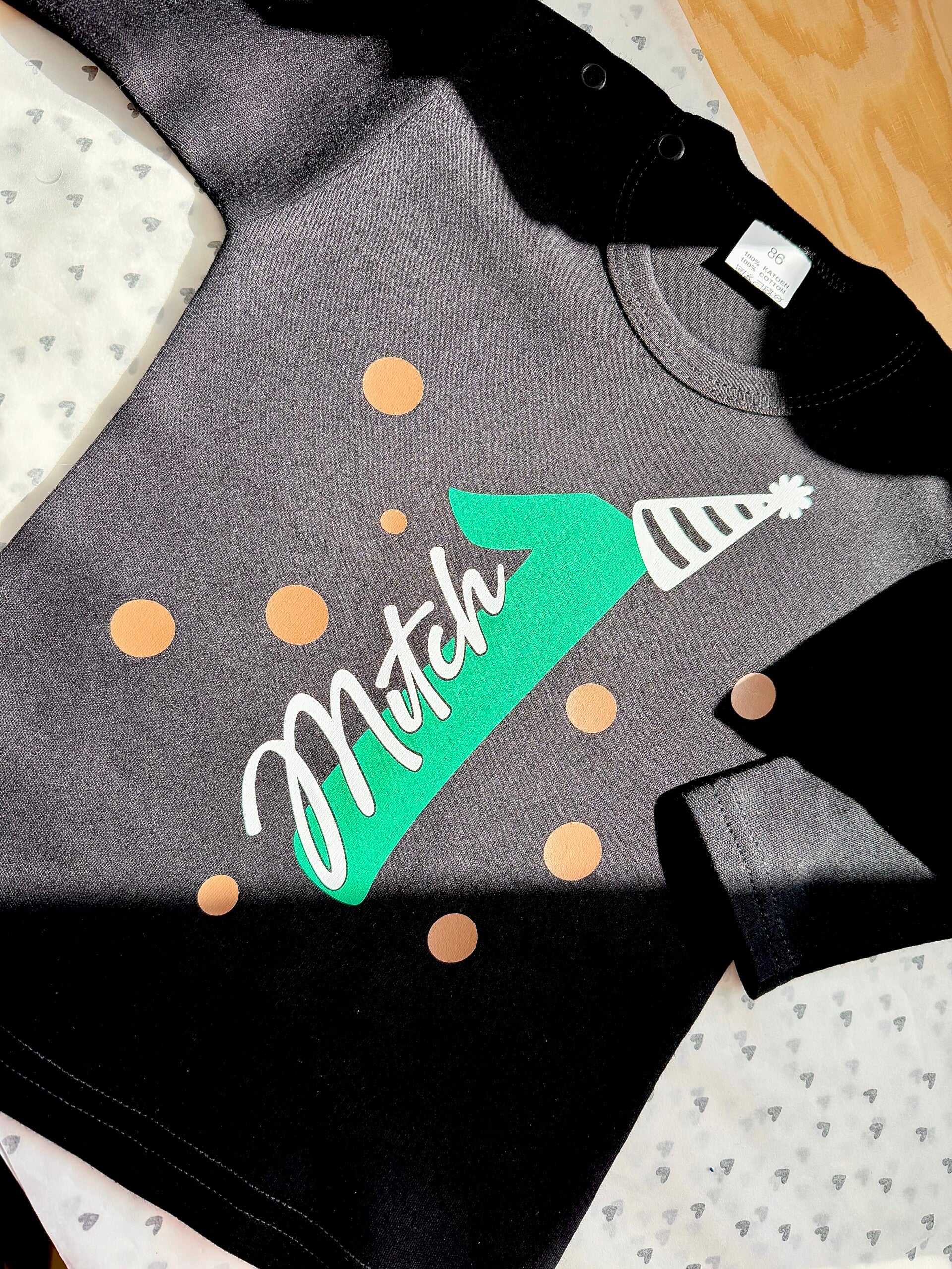 Verjaardag shirtje met naam + leeftijd