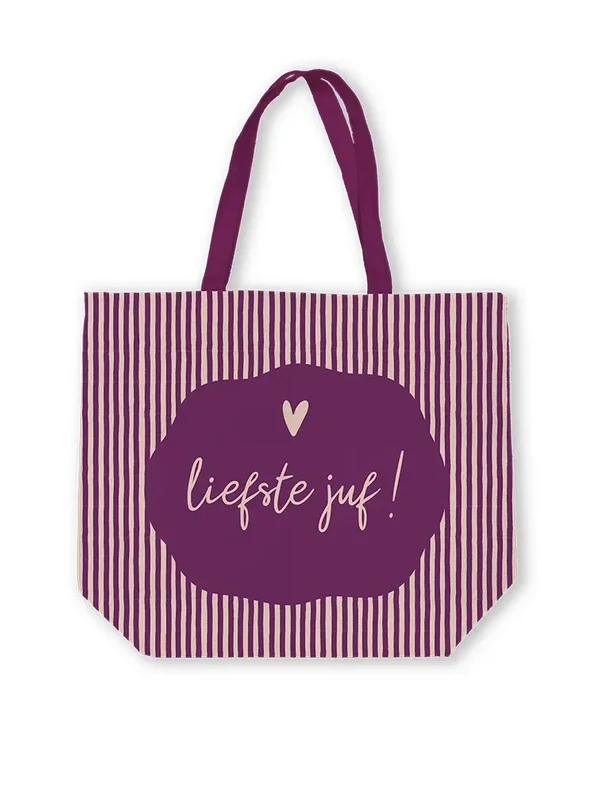 Tas voor de liefste juf gestreept
