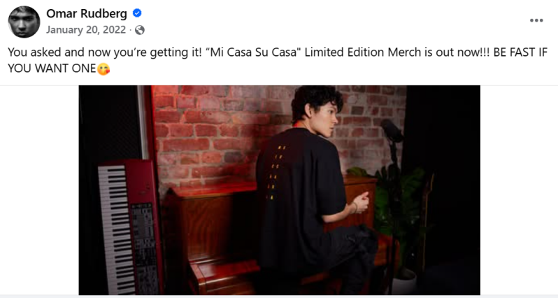 Omar Rudberg Mi Casa Su Casa Merch