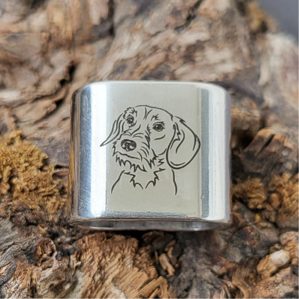 „Rauhhaardackel / Parson-Russel-Terrier“ Hundekopf B57