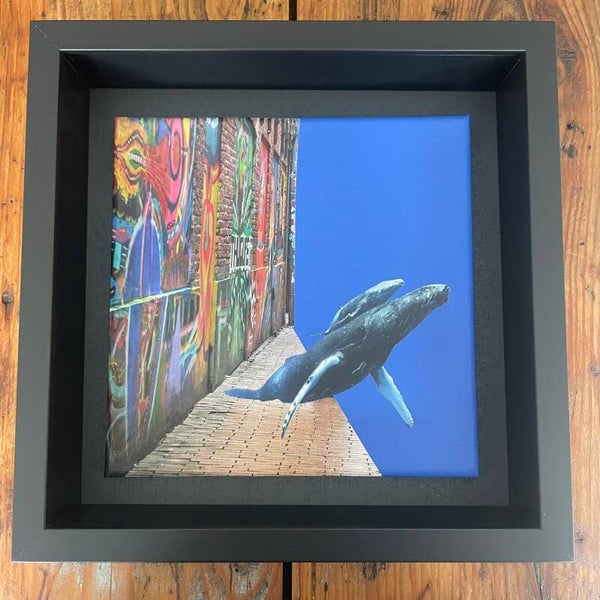 Whale street 20x20x1 cm incl. lijst 25x25x6